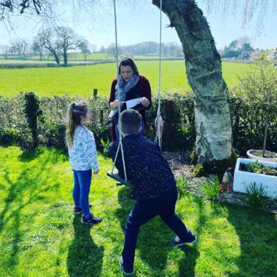 Photograph of children having fun in the garden at English Cottage Vacation to show why cottage holidays for families are best