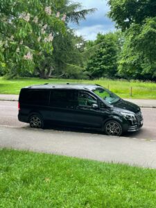 Photo of English Cottage Vacation's executive Mercedes van driven by Nathan who is the personal chauffeur on your UK vacation