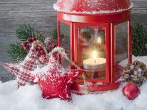 Photo of festive candles at Christmas time in Dorset