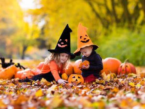 Photo of children enjoying Halloween in Dorset