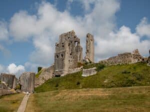 photo of Corfe Castle ruins in Dorset