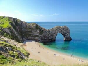 photo of Durdle Door on the Jurassic Coast with some of the best hiking trails in Dorset