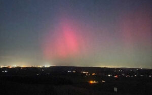 The northern lights aka aurora borealis seen from Dorset