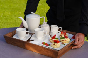 tea & scones on tray