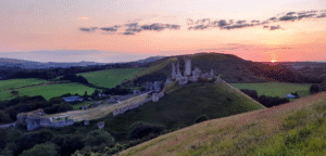 view of Corfe Castle