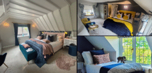 English Cottage Vacation bedrooms collage