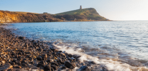 View of Kimmeridge from across the sea