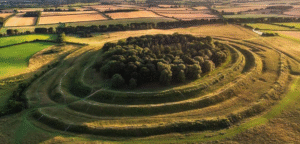 aerial photo of Badbury Rings