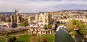 aerial photo of Bath city