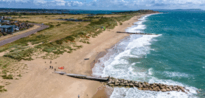 aerial photo of Southbourne Beach in Dorset