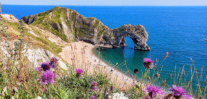 photo of Durdle Door on the Jurassic Coast in the summer